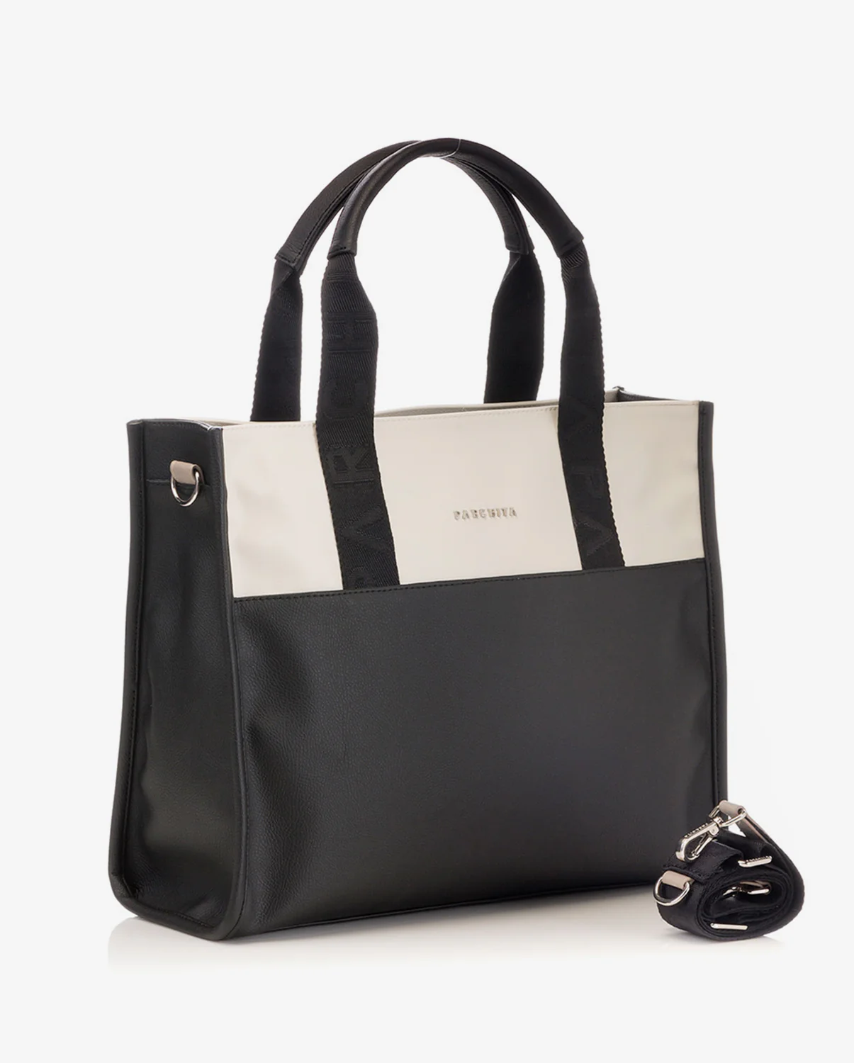 Bolso Shopping Clásico Negro x Crema - Image 4